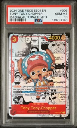 2024 #006 Tony Tony Chopper PSA 10 One Piece EB01-Extra Booster -Memorial Collection-