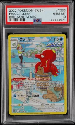 2022 #TG03 Full Art/Octillery PSA 10 Sword & Shield Brilliant Stars