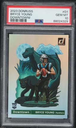 2023 #D1 Bryce Young PSA 10 Panini Donruss Downtown! Football