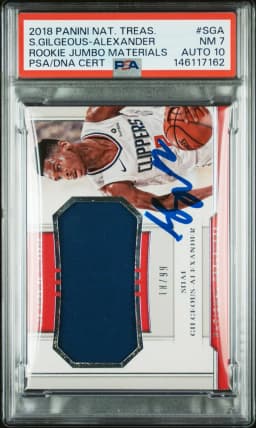 2018 #SGA Shai Gilgeous-Alexander PSA 7 Panini National Treasures Rookie Jumbo Materials