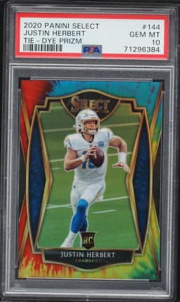 2020 #144 Justin Herbert PSA 10 Panini Select Football