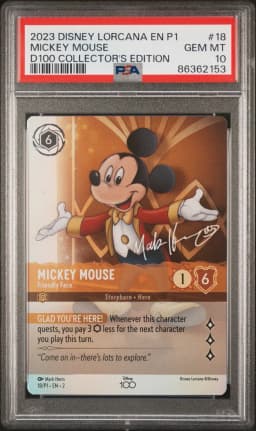 2023 #18 Mickey Mouse - Friendly Face PSA 10 Disney Lorcana EN P1-Promo