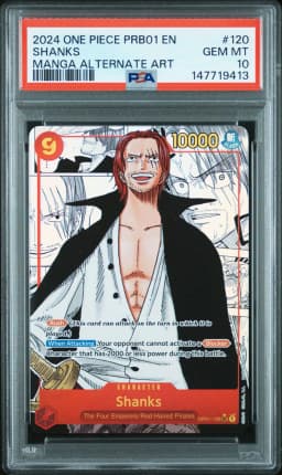 2024 #120 Shanks PSA 10 PRB01-Premium Booster - Card the Best- One Piece