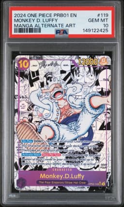 2024 #119 Monkey D. Luffy PSA 10 One Piece PRB01-Premium Booster -One Piece Card the Best-