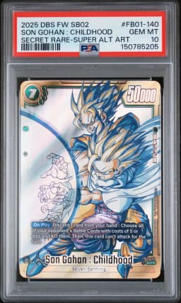 2025 #FB01-140 Son Gohan : Childhood PSA 10 Dragon Ball Super Card Game Fusion World Manga Booster 02