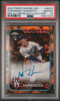2024 #RAYY Yoshinobu Yamamoto PSA 10 Topps Chrome Update Chrome Rookie Autographs