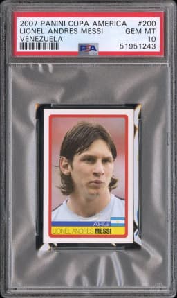 2007 #200 Lionel Andres Messi PSA 10 Panini Copa America Venezuela
