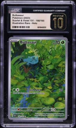 2023 #166 SCARLET & VIOLET 151 ART RARE BULBASAUR CGC 10 PRISTINE POKEMON