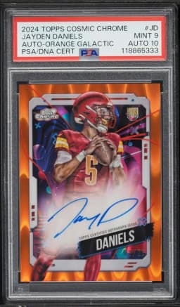 2024 #JD Jayden Daniels PSA 9 Topps Cosmic Chrome Cosmic Chrome Autographs Football