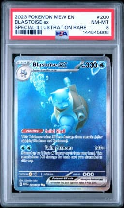 2023 #200 Blastoise EX PSA 8 Mew EN-151