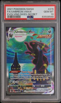 2021 #215 Full Art/Umbreon Vmax PSA 10 Sword & Shield Evolving Skies