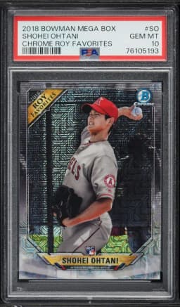 2018 #SO Shohei Ohtani PSA 10 Bowman Mega Box Chrome Rookie of the Year Favorites Baseball
