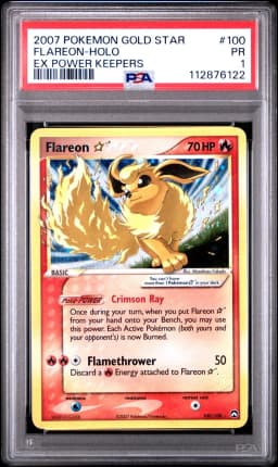 2007 #100 Flareon-Holo Gold Star PSA 1 EX Power Keepers