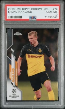 2019 #74 Erling Haaland PSA 10 Topps Chrome UEFA Champions League