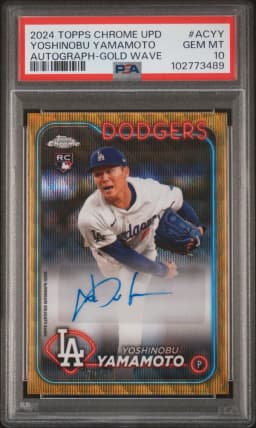 2024 #ACYY Yoshinobu Yamamoto PSA 10 Topps Chrome Update Chrome Baseball Update Series Autographs