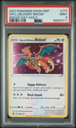 2021 #177 Special Delivery Bidoof-Holo PSA 9 Swsh Black Star Promo