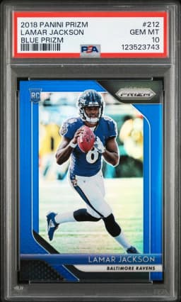 2018 #212 Lamar Jackson PSA 10 Panini Prizm