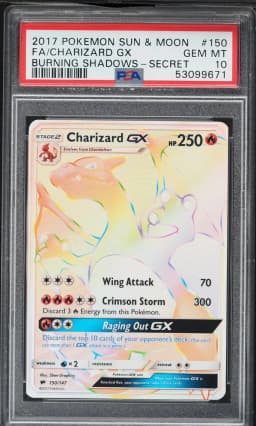 2017 #150 Full Art/Charizard GX PSA 10 Sun & Moon Burning Shadows Pokemon