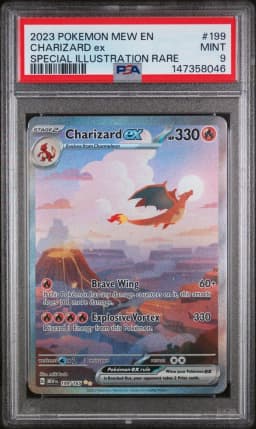 2023 #199 Charizard EX PSA 9 Mew EN-151