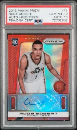 2013 #41 Rudy Gobert PSA 10 Panini Prizm Autograph