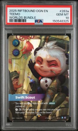 2025 #263a Teemo - Swift Scout PSA 10 Riftbound: League of Legends Ogn-Origins