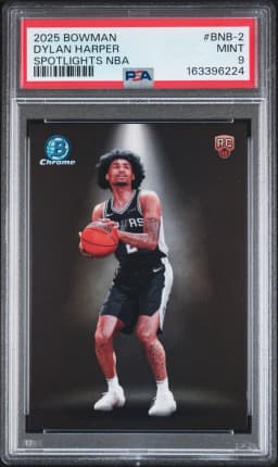 2025 #BNB-2 Dylan Harper PSA 9 Bowman Chrome Spotlights NBA