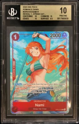 2022 #OP01016 Nami R COR/("reveal up to 1...") BGS 10 One Piece Card Game Romance Dawn