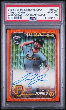 2024 #RAJJ Jared Jones PSA 10 Topps Chrome Update Chrome Baseball Update Series Autographs