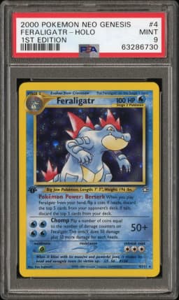 2000 #4 Feraligatr-Holo PSA 9 Neo Genesis 1st Edition Pokemon