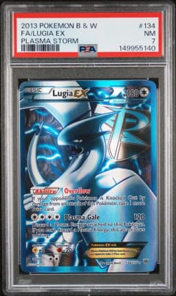2013 #134 Full Art/Lugia EX PSA 7 Black & White Plasma Storm Pokemon