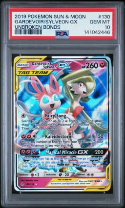 2019 #130 Gardevoir & Sylveon GX PSA 10 Sun & Moon Unbroken Bonds