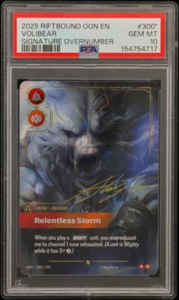 2025 #300* Volibear - Relentless Storm PSA 10 Riftbound: League of Legends Ogn-Origins