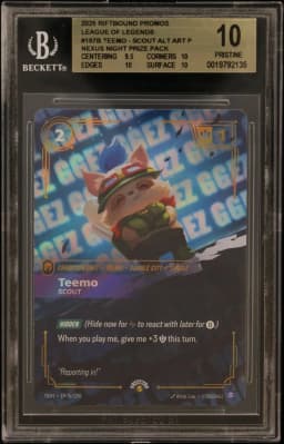 2025 #197b Teemo - Scout ALT ART P/(Nexus Night Prize Pack) BGS 10 Riftbound: League of Legends TCG Origins Promos