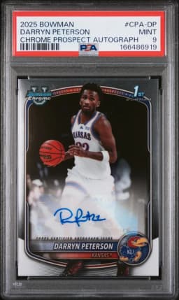 2025 #CPA-DP Darryn Peterson PSA 9 Bowman Chrome Prospect Autographs