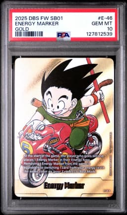 2025 #E-46 Energy Marker PSA 10 Dragon Ball Super Card Game Fusion World Manga Booster 01
