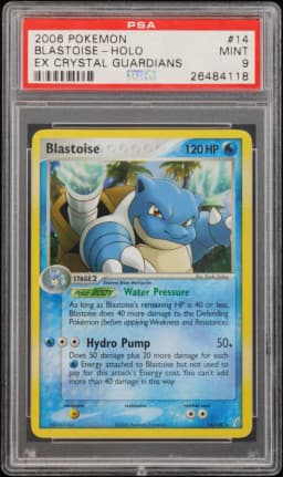 2006 #14 Blastoise-Reverse Foil PSA 9 EX Crystal Guardians