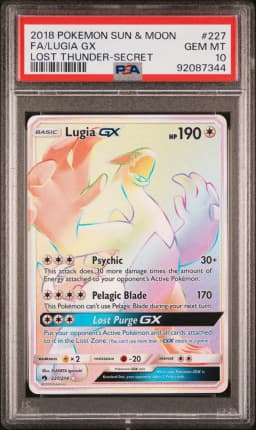 2018 #227 Full Art/Lugia GX PSA 10 Sun & Moon Lost Thunder
