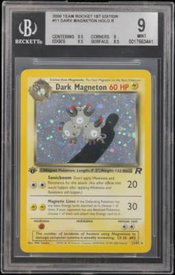 2000 #11 Dark Magneton HOLO R BGS 9 Team Rocket 1st Edition