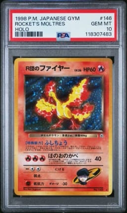 1998 #146 Rocket's Moltres-Holo PSA 10 Japanese Gym