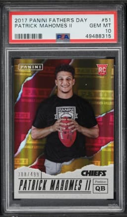 2017 #51 Patrick Mahomes II PSA 10 Panini Father's Day Football