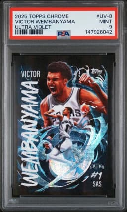 2025 #UV-8 Victor Wembanyama PSA 9 Topps Chrome Ultra Violet