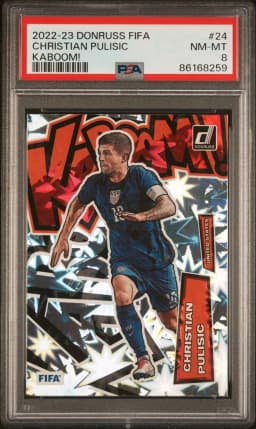 2022 #24 Christian Pulisic PSA 8 Panini Donruss FIFA Kaboom!