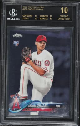 2018 #150 Shohei Ohtani BGS 10 Black Label Topps Chrome Baseball