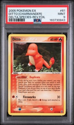2005 #61 Ditto [Charmander]-Reverse Foil PSA 9 EX Delta Species