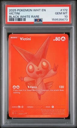 2025 #172 Victini PSA 10 Wht EN-White Flare
