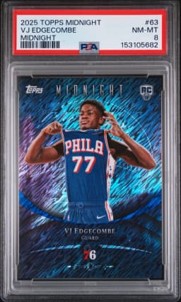 2025 #63 VJ Edgecombe PSA 8 Topps Midnight