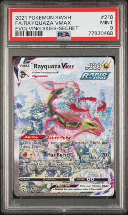 2021 #218 Full Art/Rayquaza Vmax PSA 9 Sword & Shield Evolving Skies