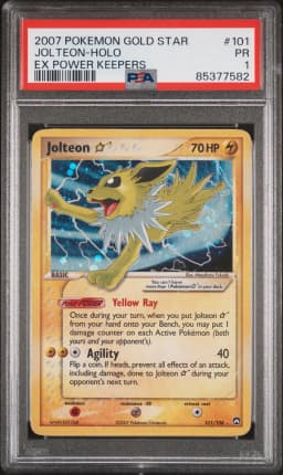 2007 #101 Jolteon-Holo Gold Star PSA 1 EX Power Keepers