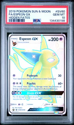 2019 #SV60 Full Art/Espeon GX PSA 10 Sun & Moon Hidden Fates