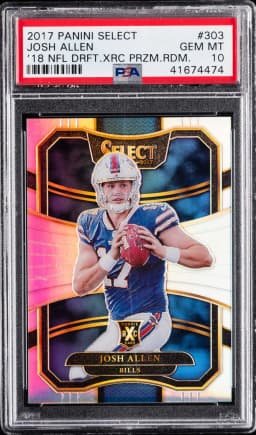 2017 #303 Josh Allen PSA 10 Panini Select '18 NFL Draft Xrc Prizm Redemption Football